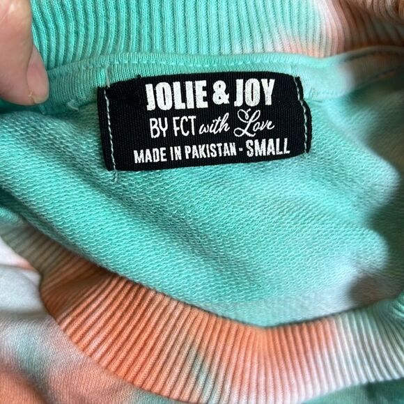 Jolie & Joy by FCT with Live Size Small Long Sleeve Crop Top Sweatshirt Tie Dye - Picture 4 of 5